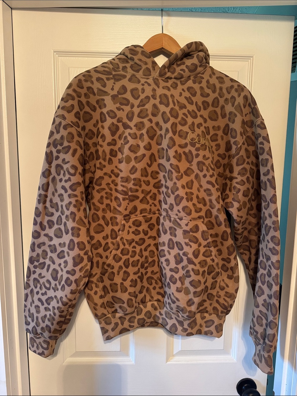 Leopard Print Women’s COMFRT Hoodie Brown Size XS